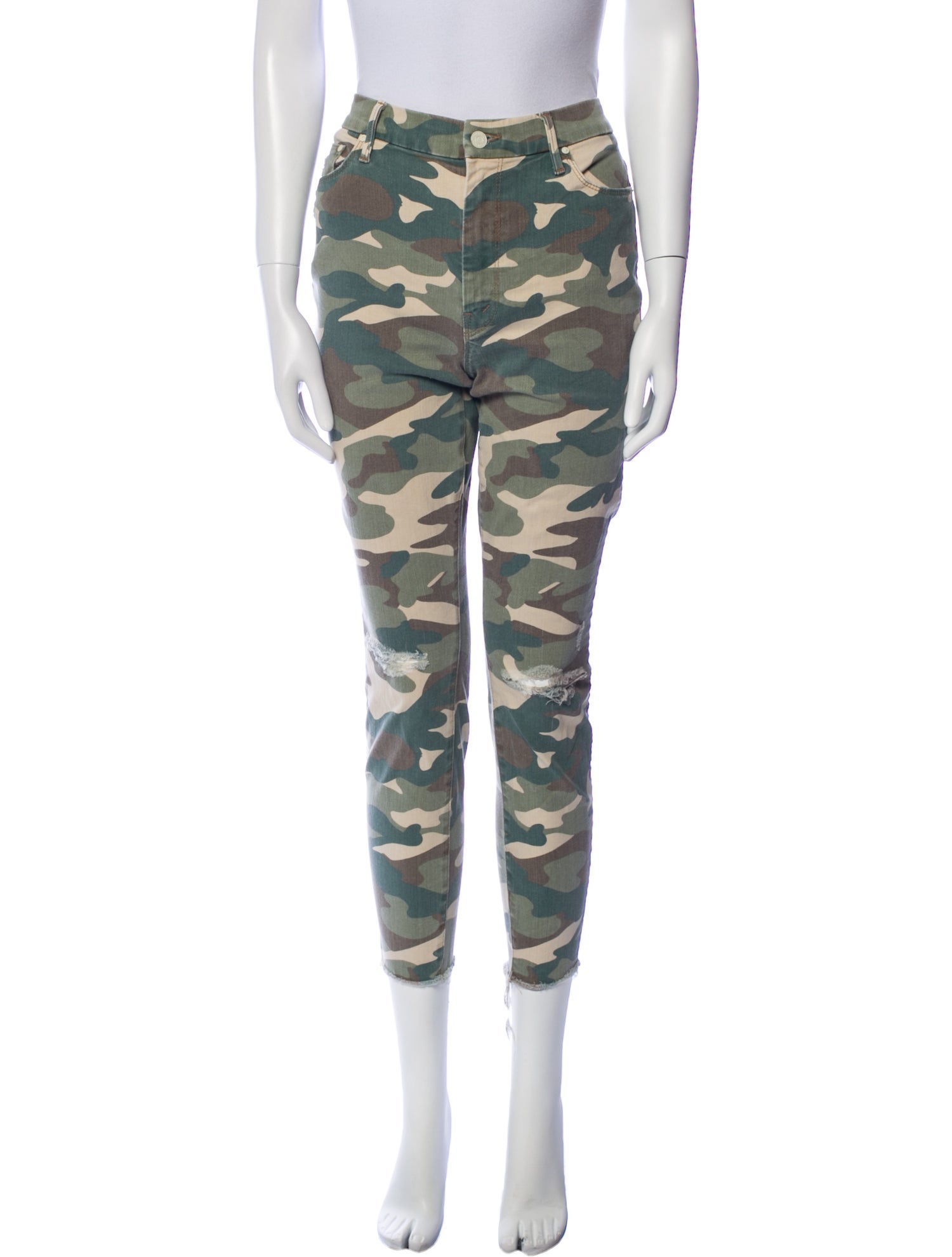 Mother Camouflage Print Skinny Leg Pants