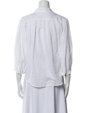 Mother Three-Quarter Sleeve Button-Up Top