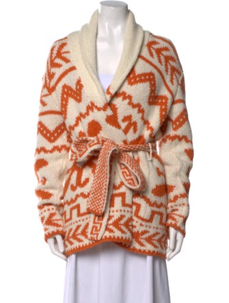 alpaca orange and white sweater Mother Baby Alpaca Printed Sweater Orange Knitwear, Clothing