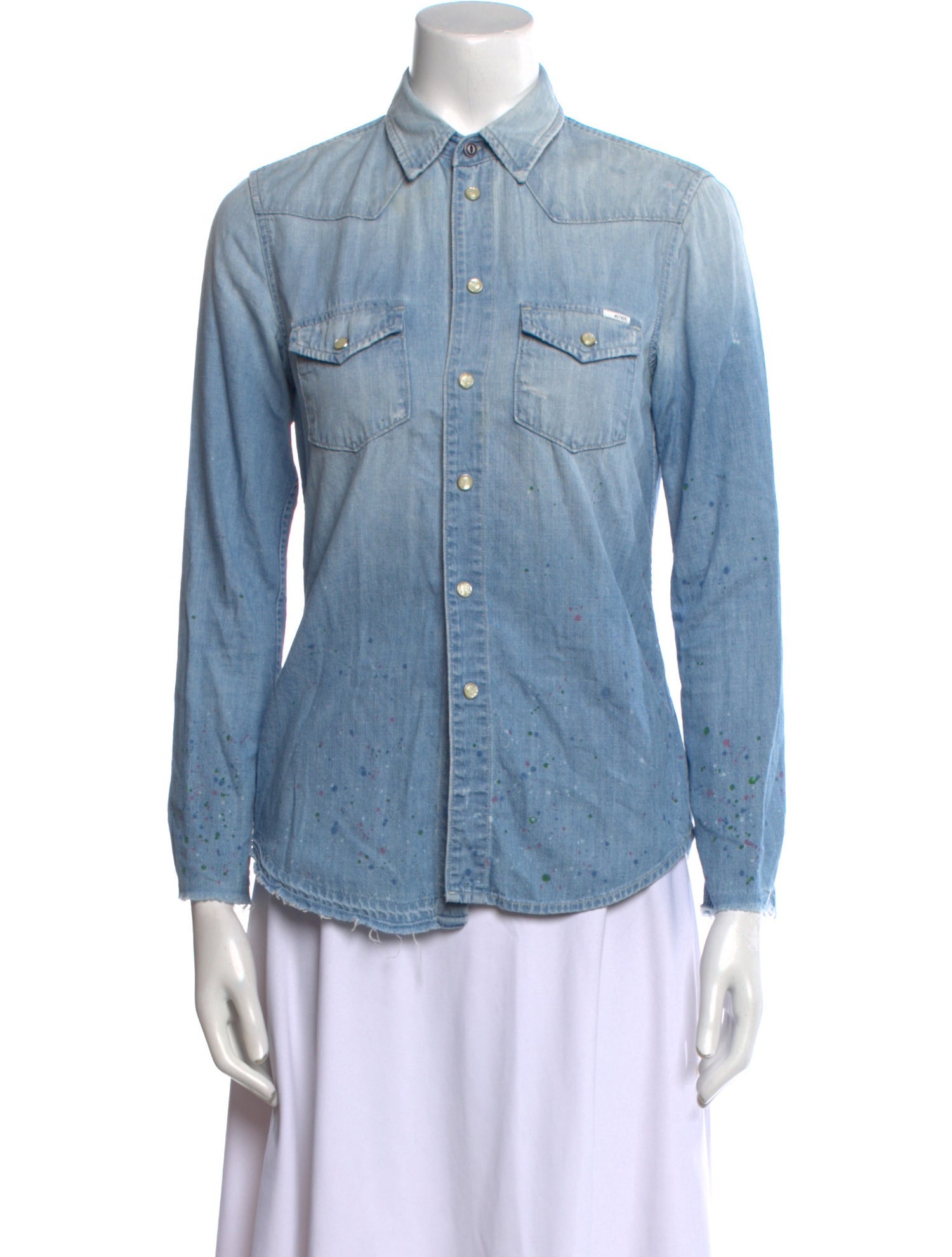 Mother Long Sleeve Button-Up Top