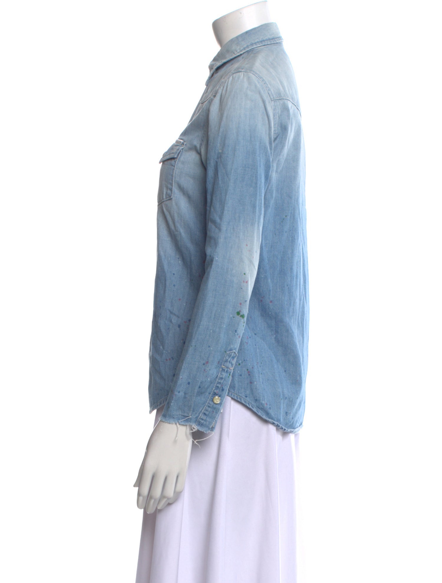 Mother Long Sleeve Button-Up Top