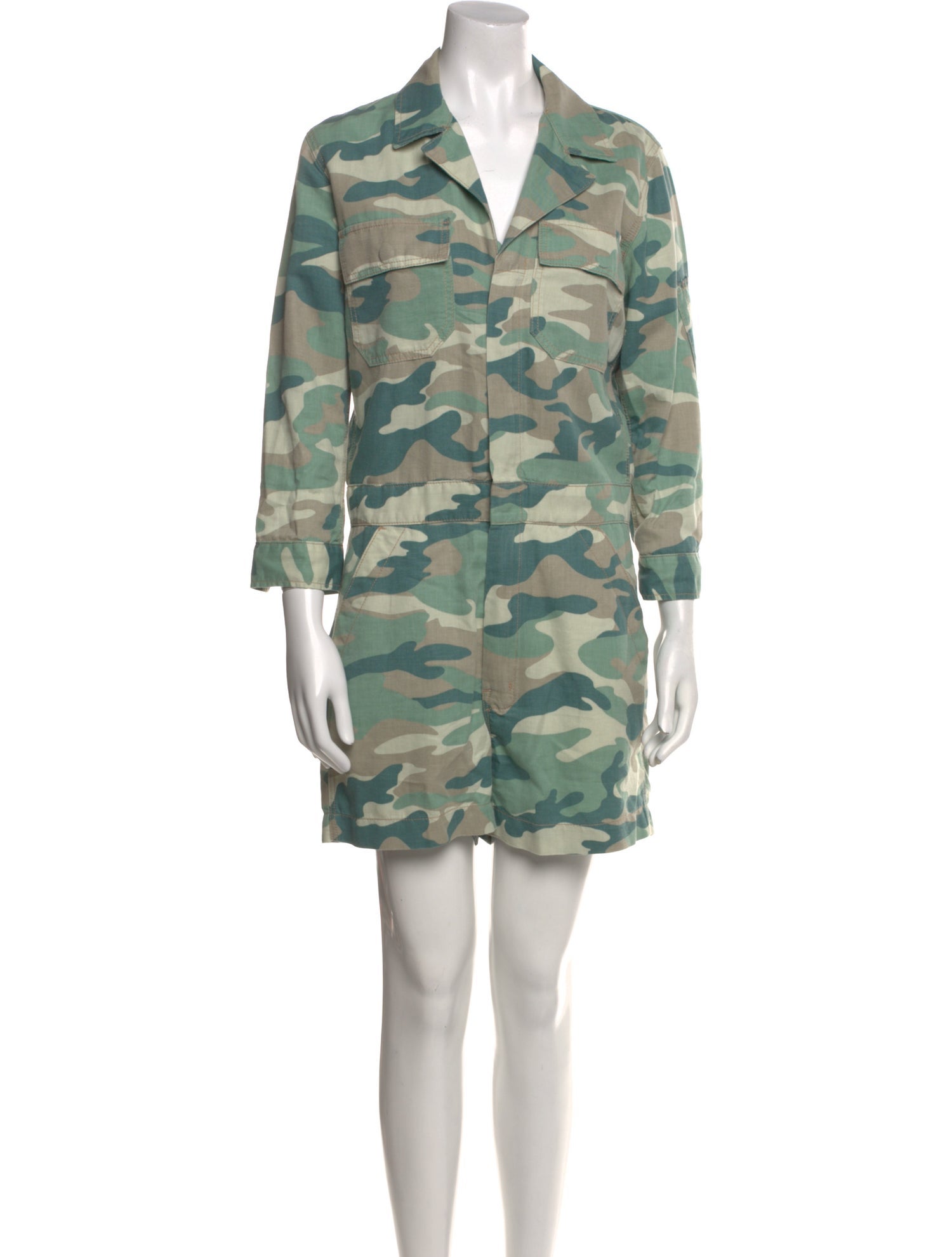 Mother Camouflage Print V-Neck Romper