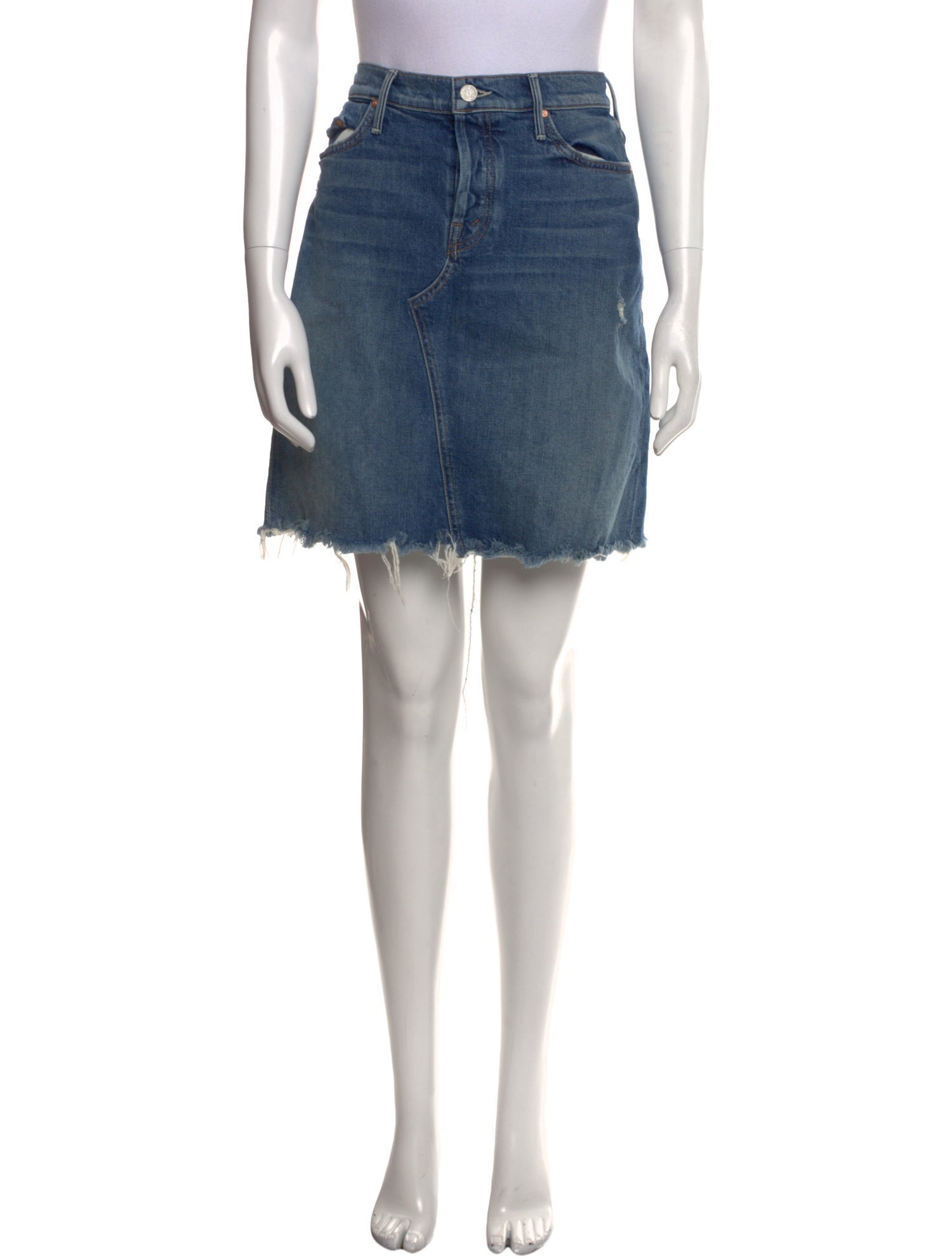 Mother Distressed Accents Mini Skirt