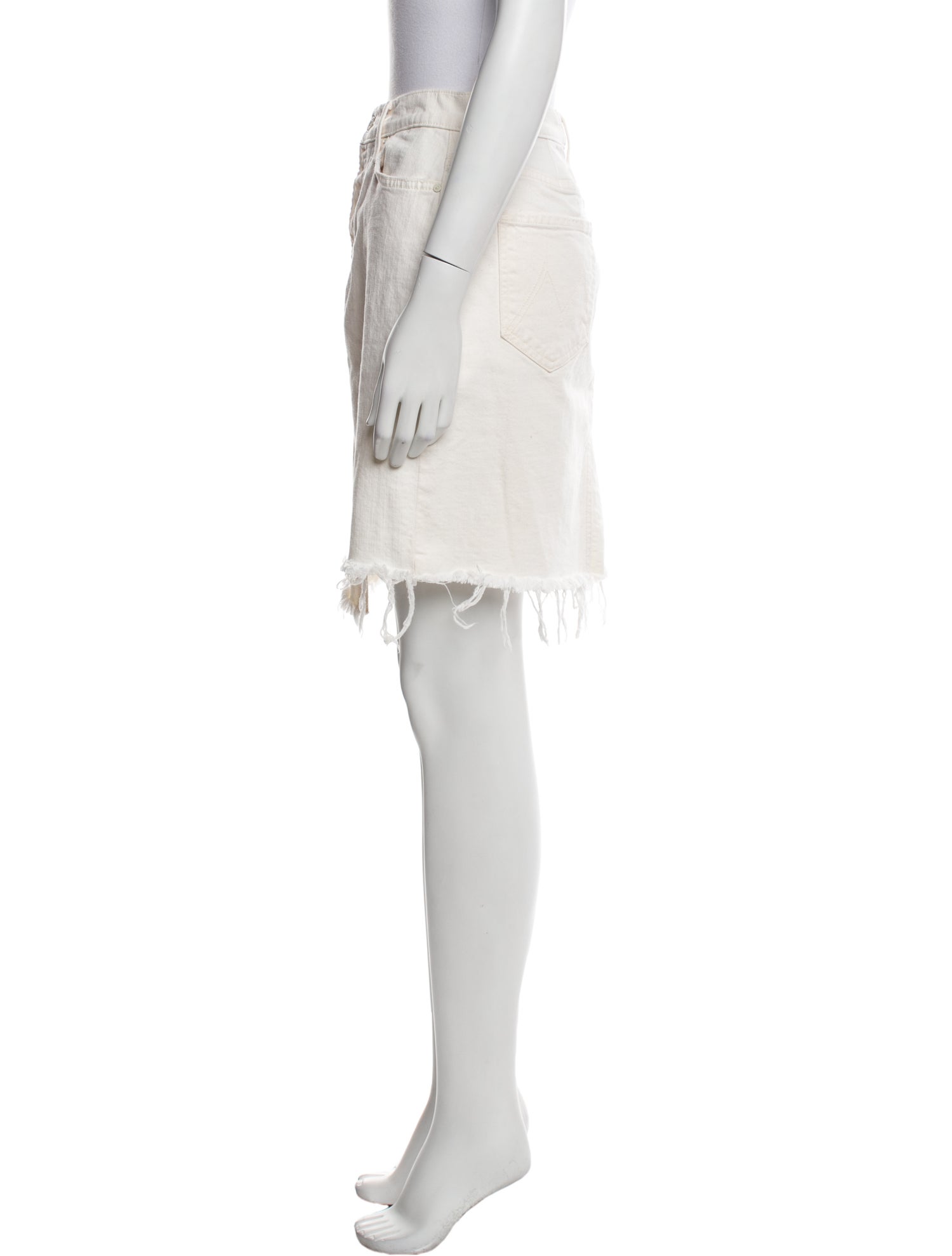 Mother Raw-Edge Trim Knee-Length Skirt