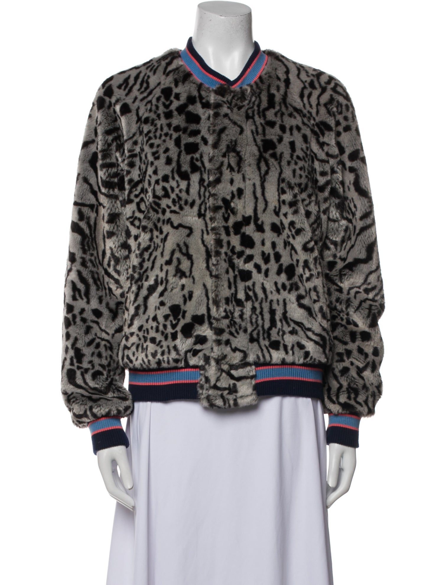 Mother Faux Fur Animal Print Coat