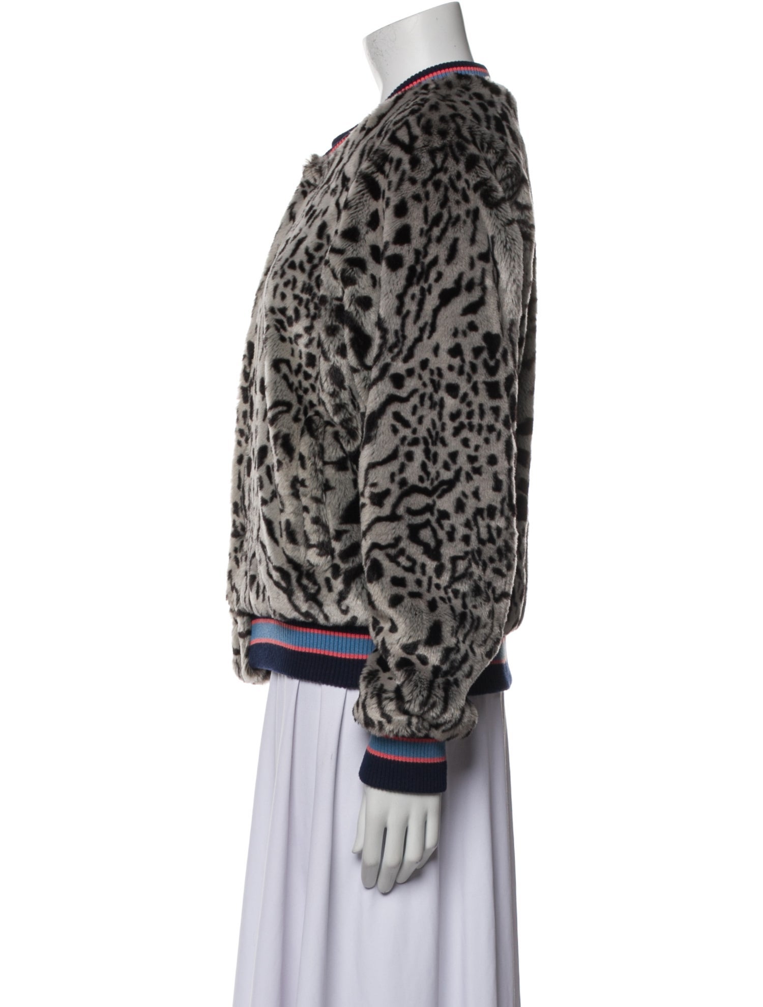 Mother Faux Fur Animal Print Coat