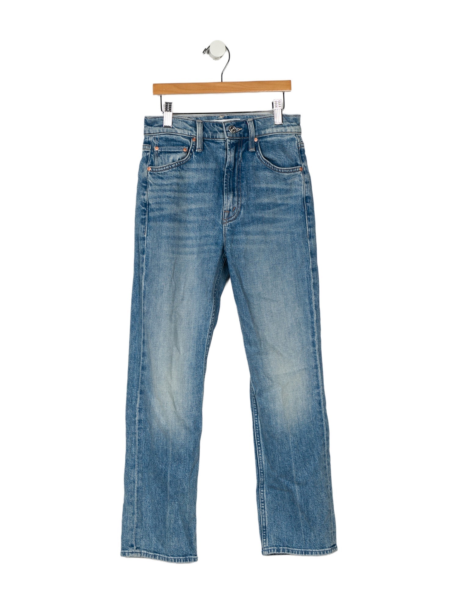 Mother Mid-Rise Straight Leg Jeans