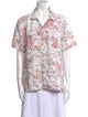 Mother Floral Print Short Sleeve Button-Up Top