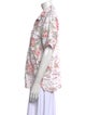 Mother Floral Print Short Sleeve Button-Up Top