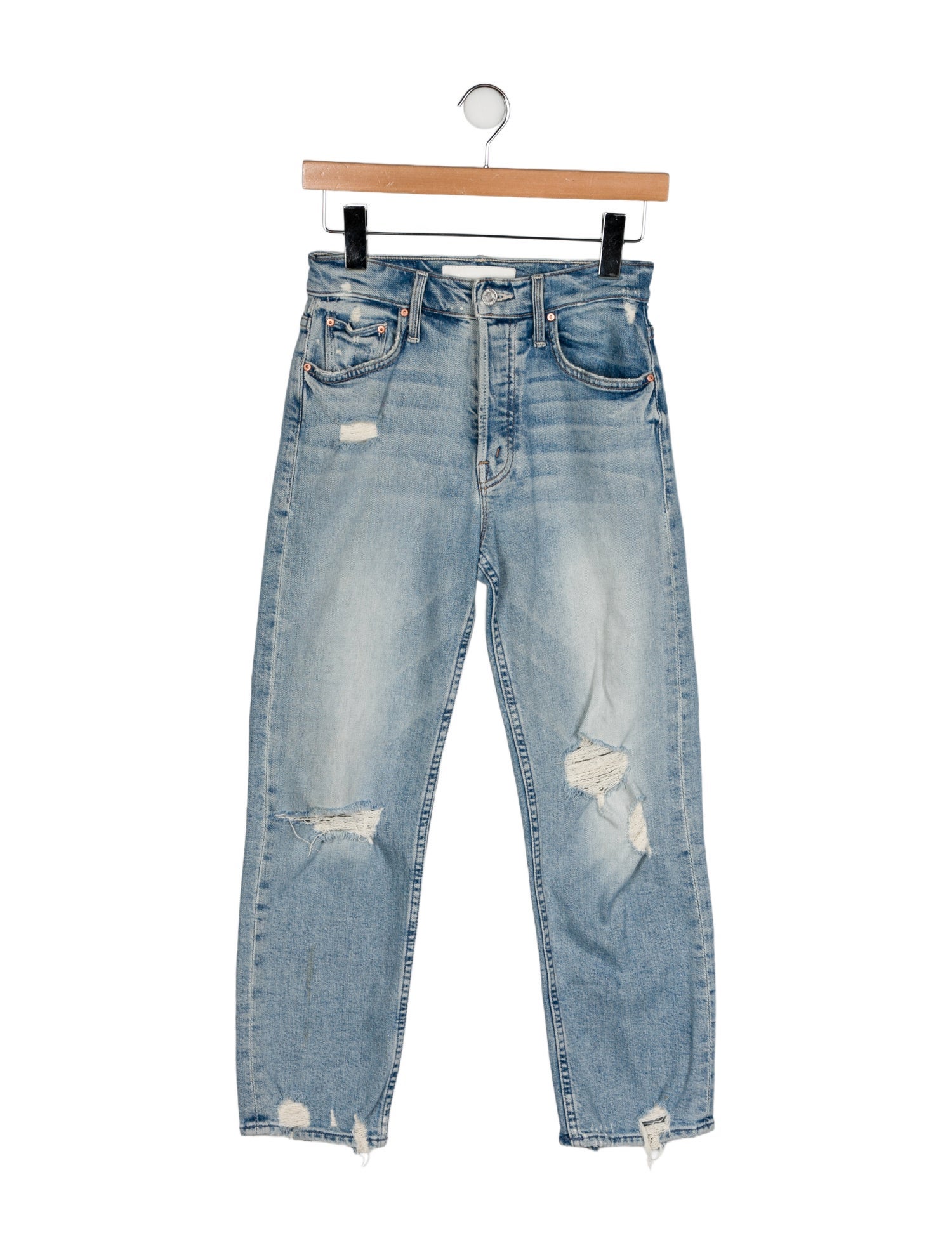 Mother Mid-Rise Straight Leg Jeans