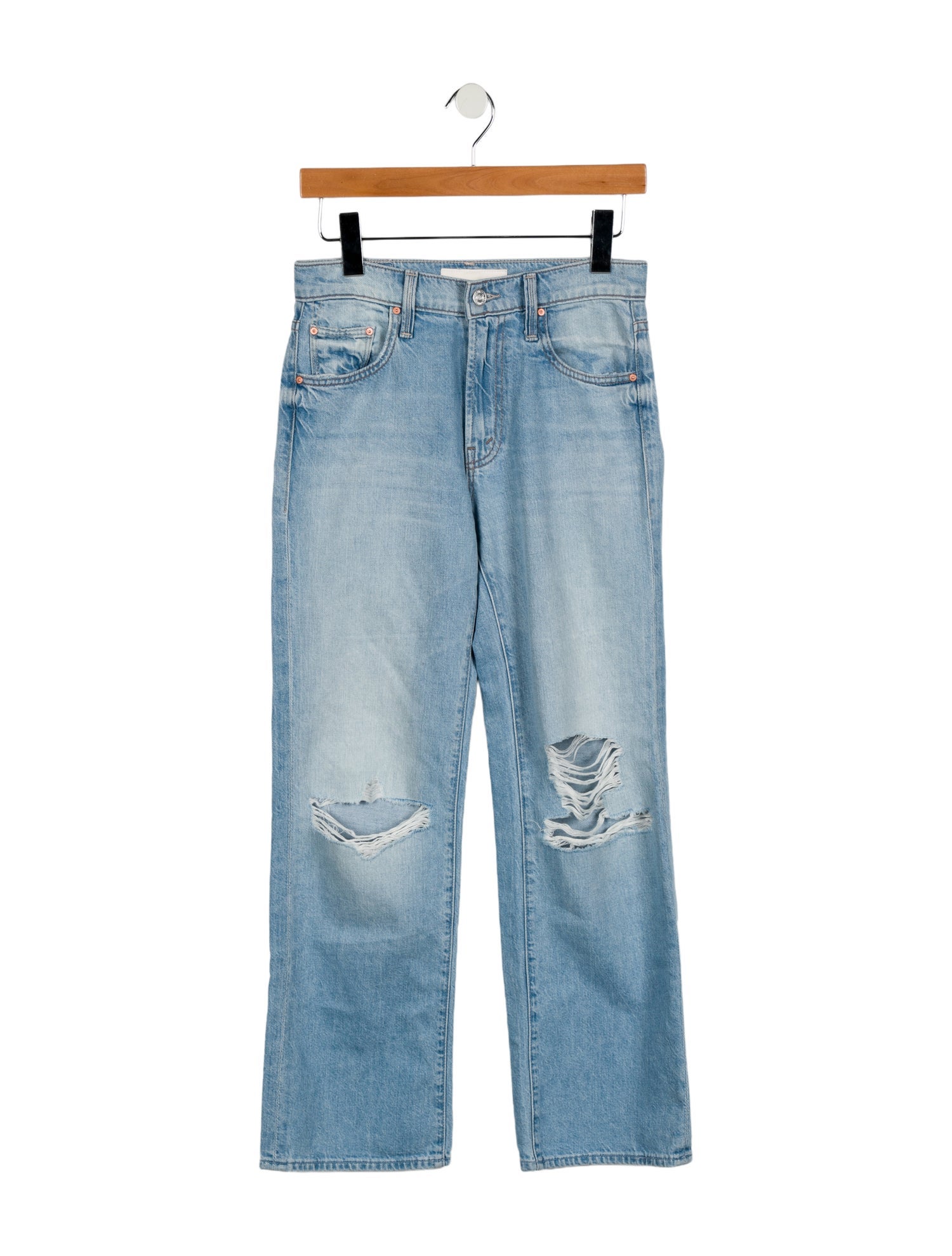 Mother Mid-Rise Straight Leg Jeans