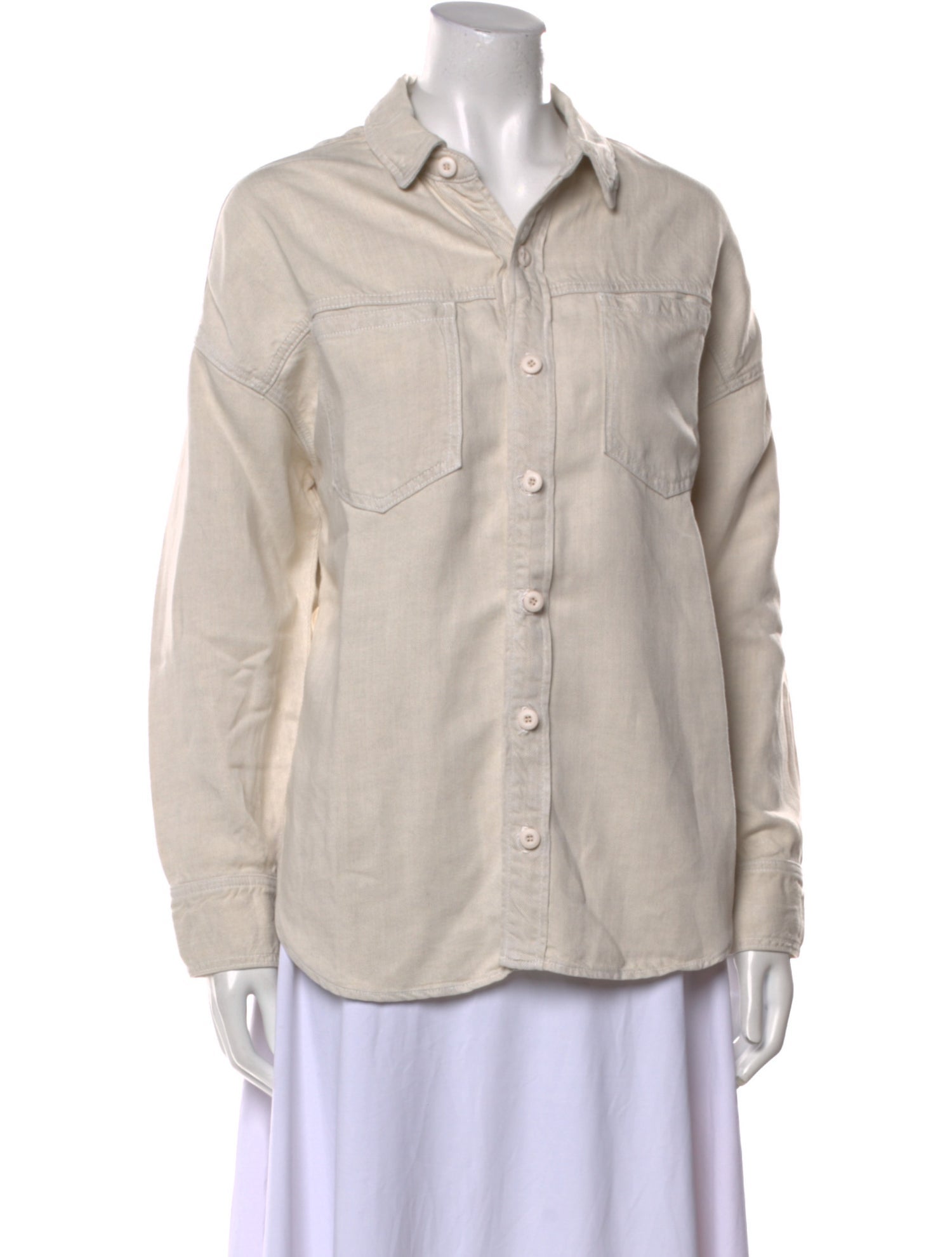 Mother Long Sleeve Button-Up Top