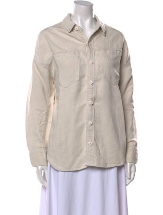 Mother Long Sleeve Button-Up Top