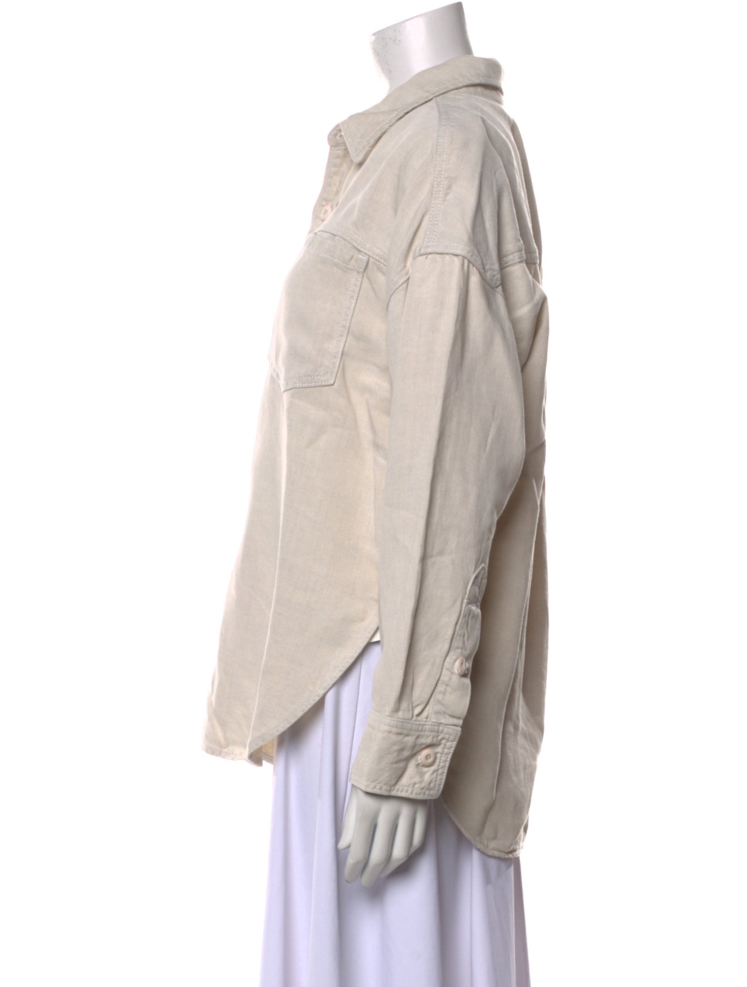 Mother Long Sleeve Button-Up Top