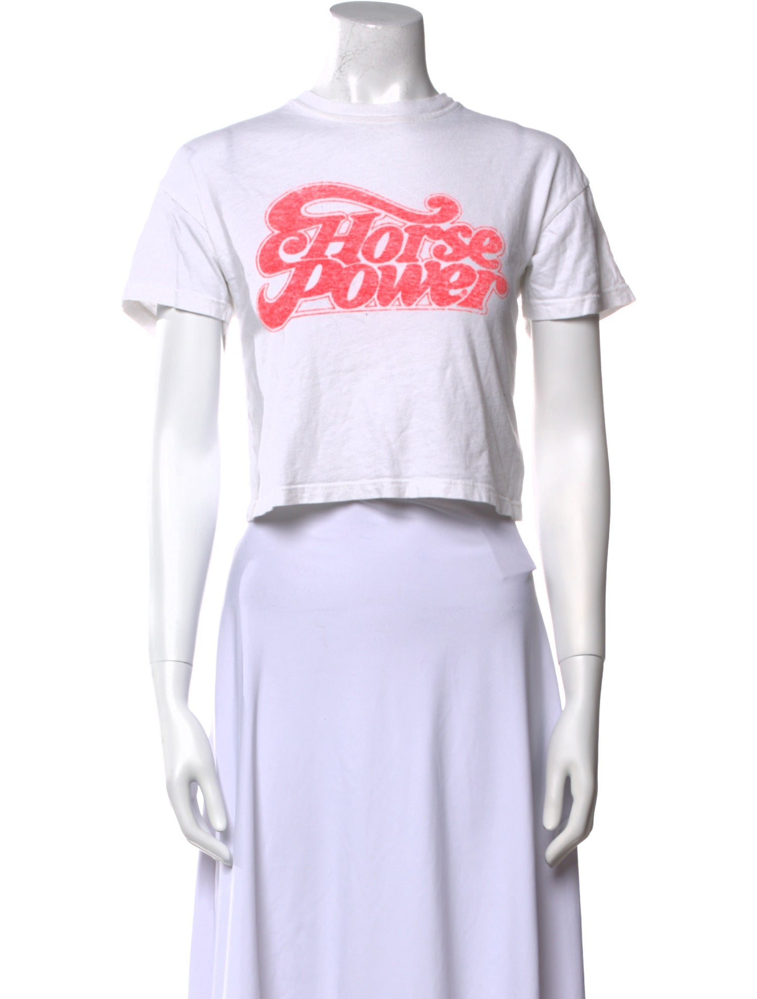 Mother Graphic Print Crew Neck Crop Top