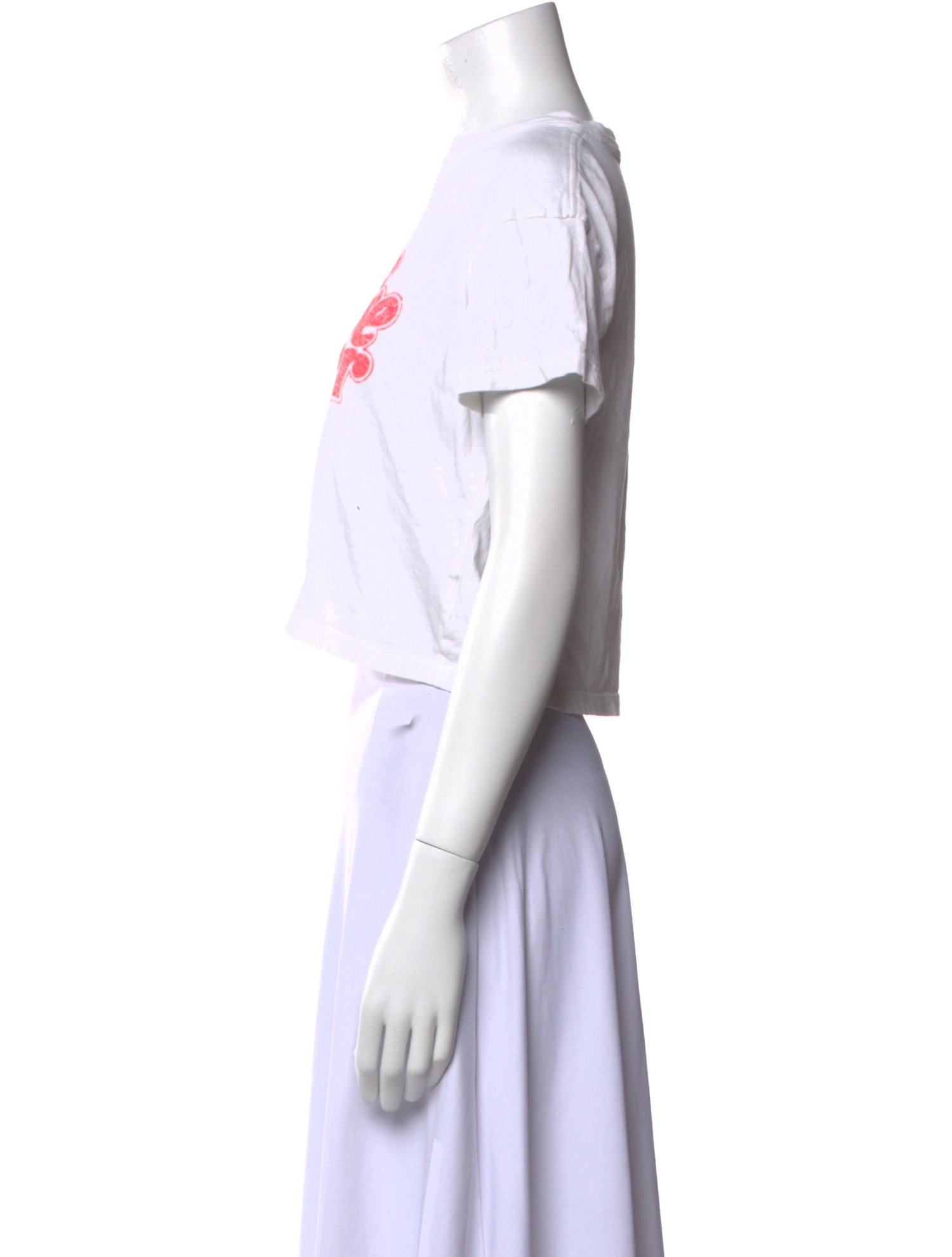 Mother Graphic Print Crew Neck Crop Top