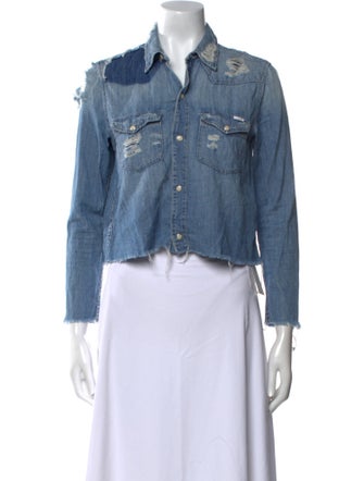 Mother Three-Quarter Sleeve Button-Up Top