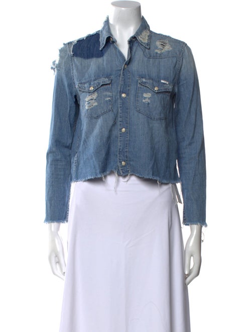 Mother Three-Quarter Sleeve Button-Up Top