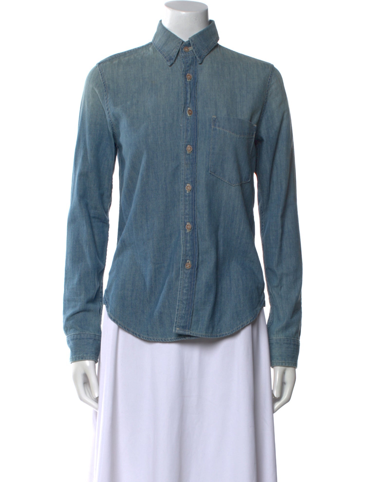 Mother Long Sleeve Button-Up Top