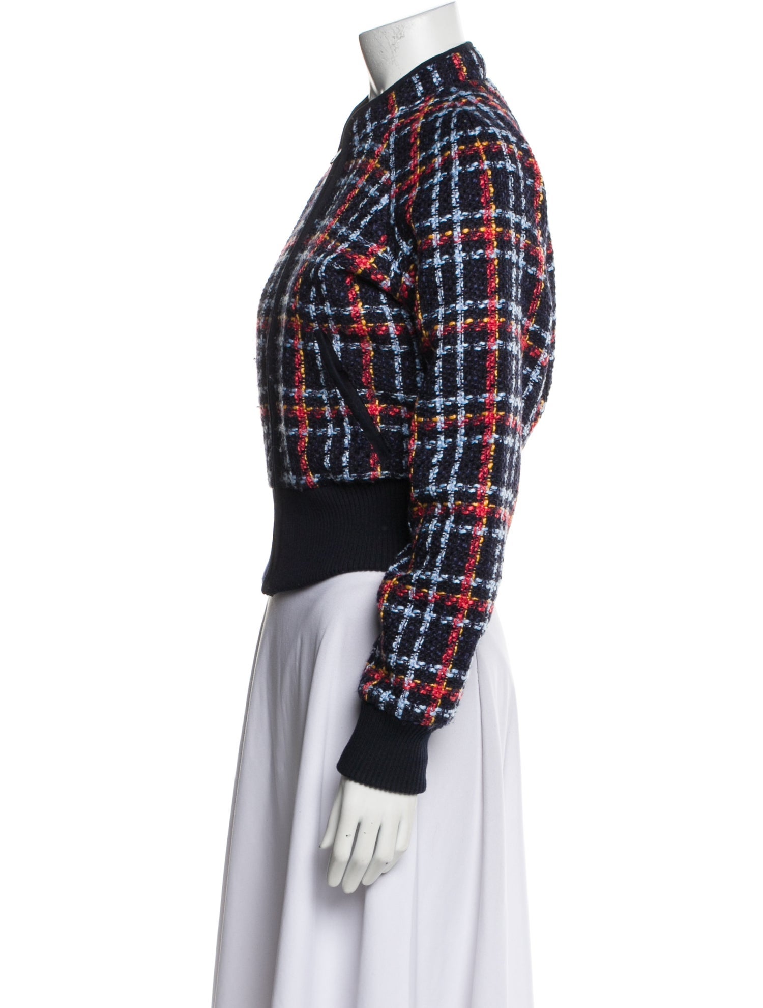 Mother Plaid Print Bomber Jacket