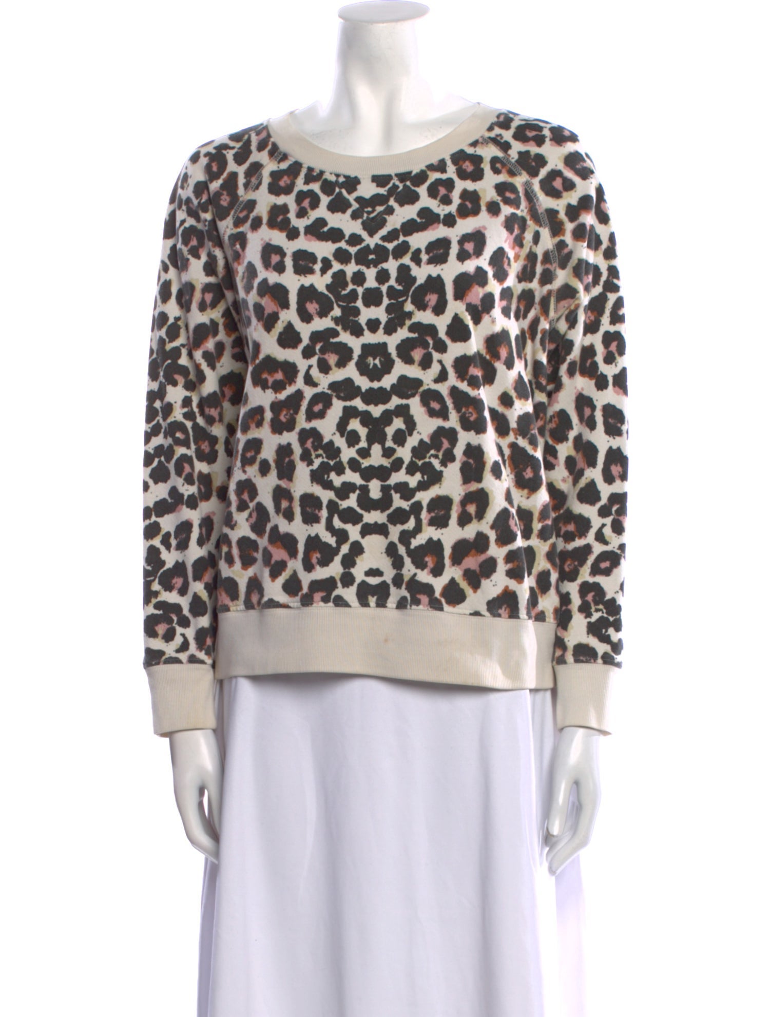 Mother Animal Print Bateau Neckline Sweatshirt