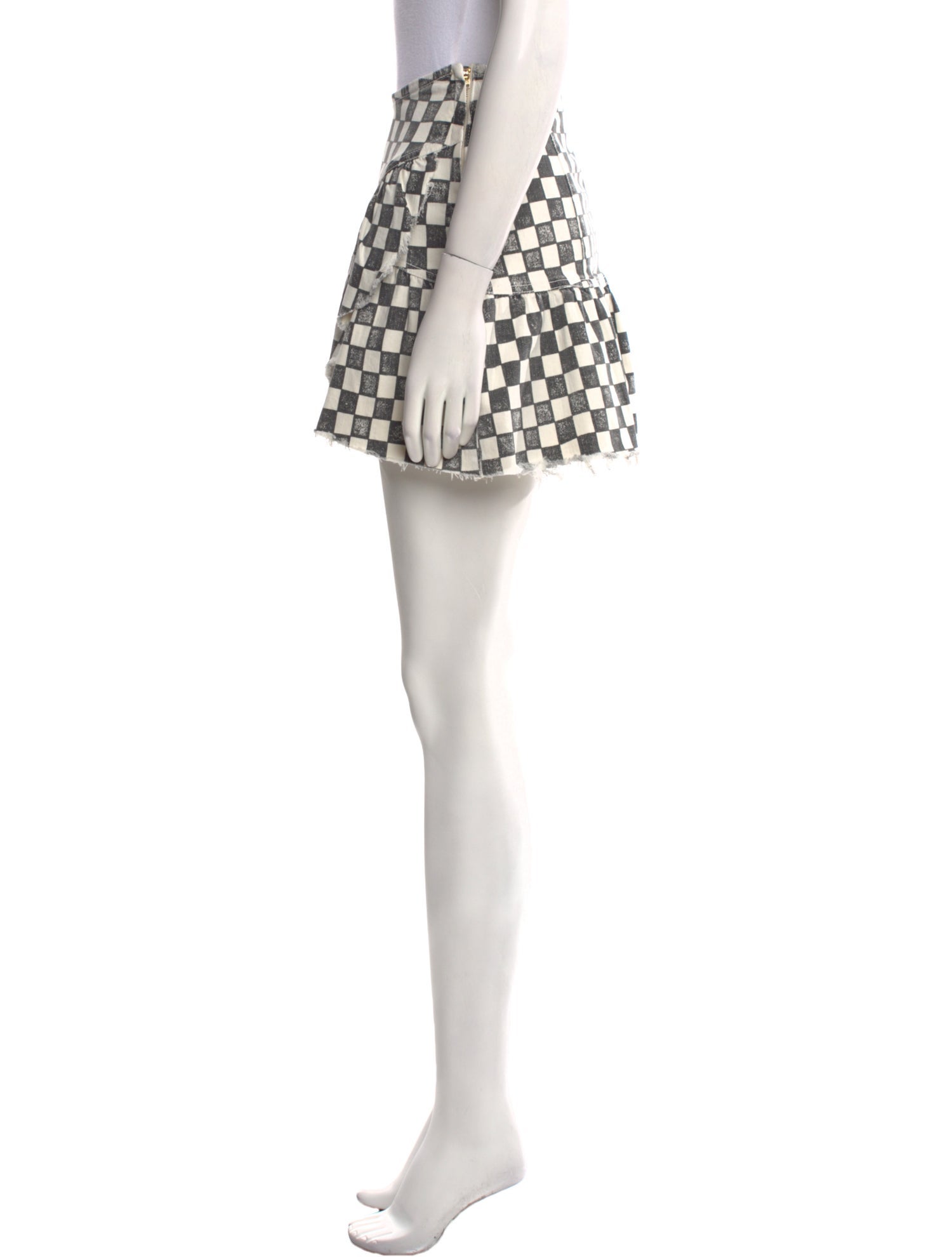 Mother Plaid Print Mini Skirt