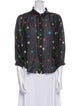 Mother Polka Dot Print Three-Quarter Sleeve Button-Up Top