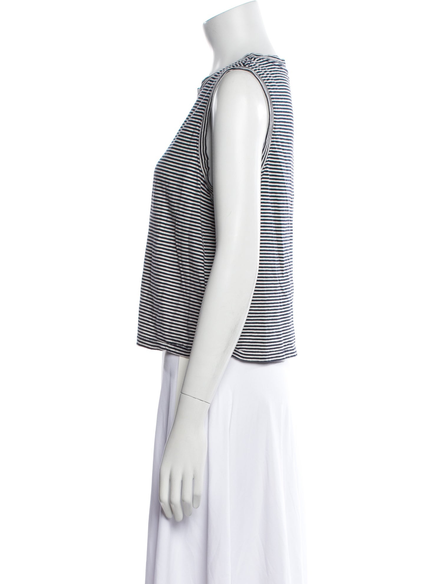 Mother Striped Crew Neck Crop Top