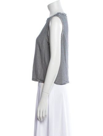 Mother Striped Crew Neck Crop Top