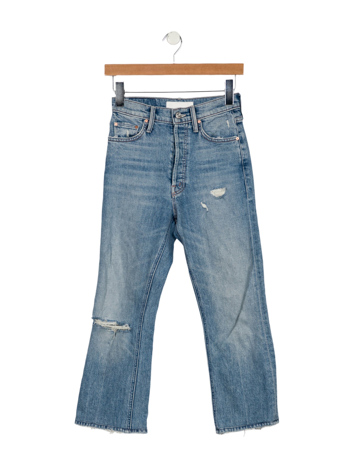 Mother Mid-Rise Straight Leg Jeans
