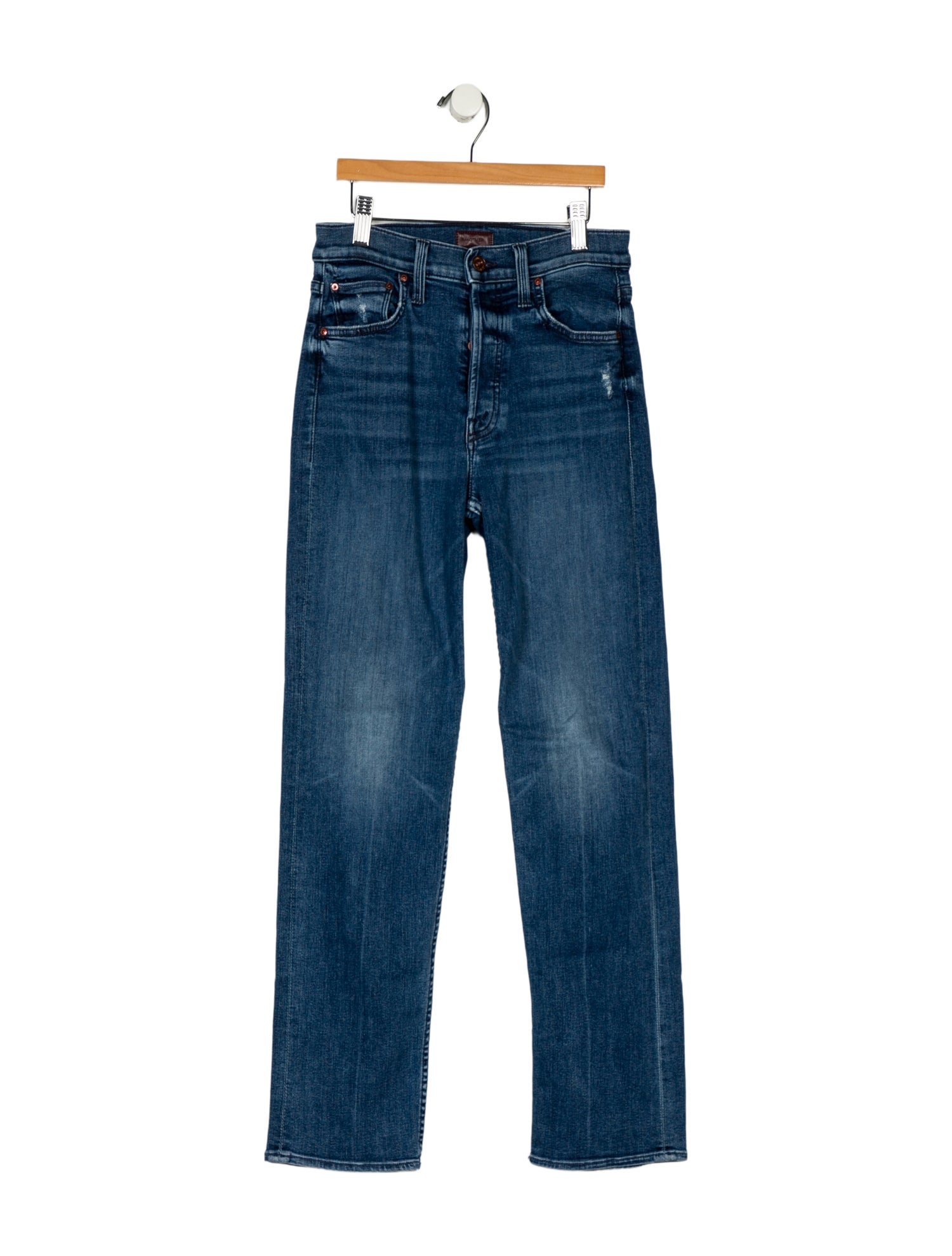 Mother Mid-Rise Straight Leg Jeans