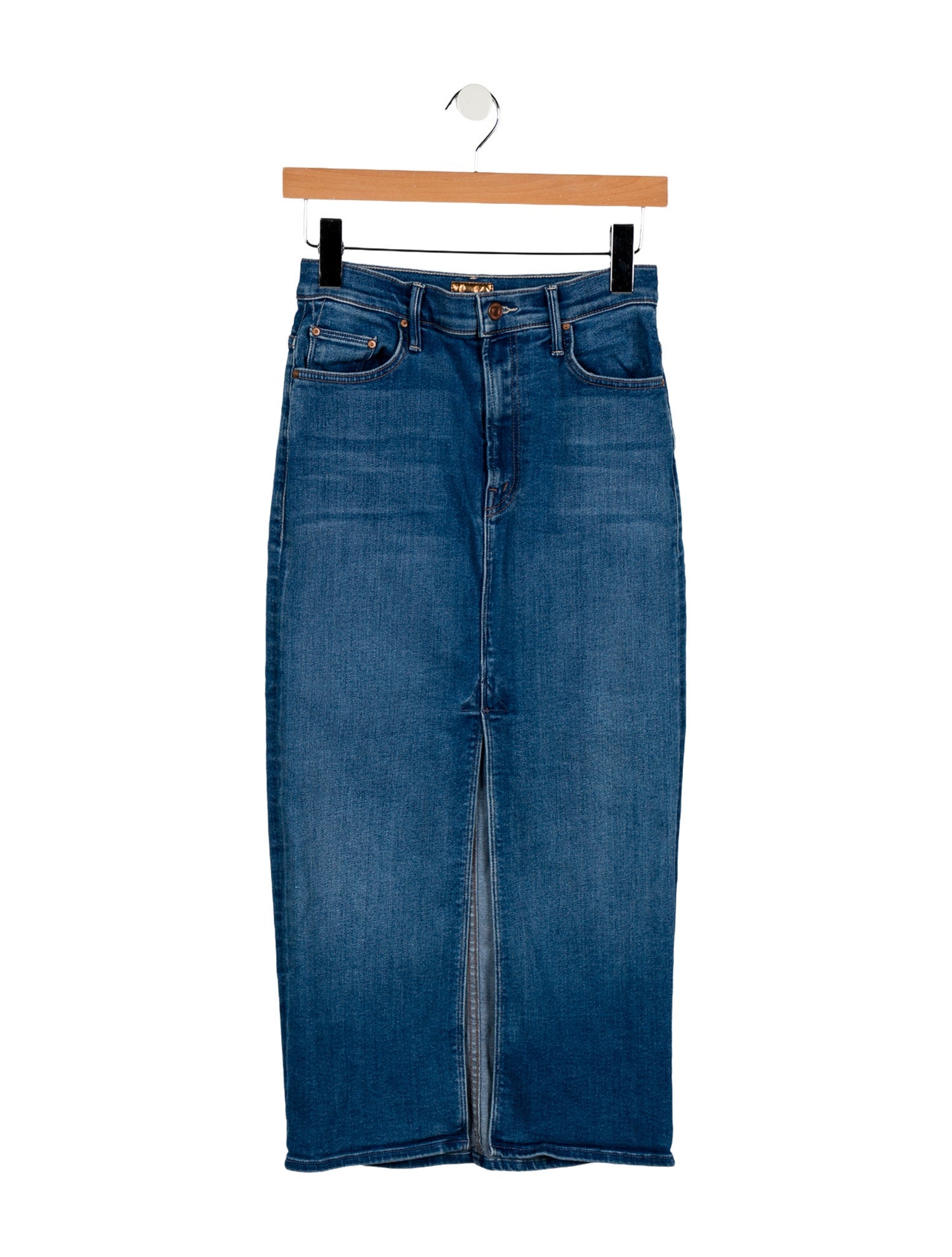 Mother Embroidered Accent Midi Length Skirt