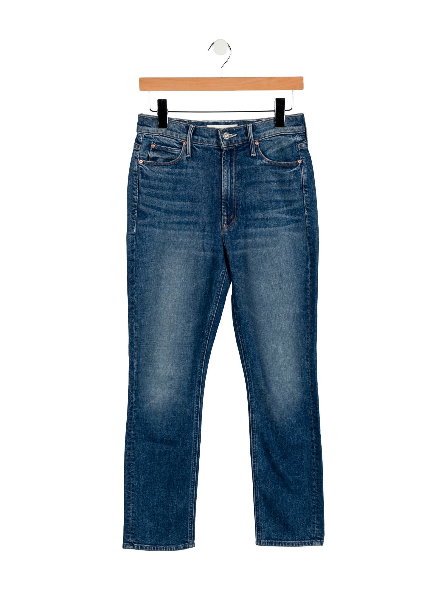 Mother Mid-Rise Straight Leg Jeans