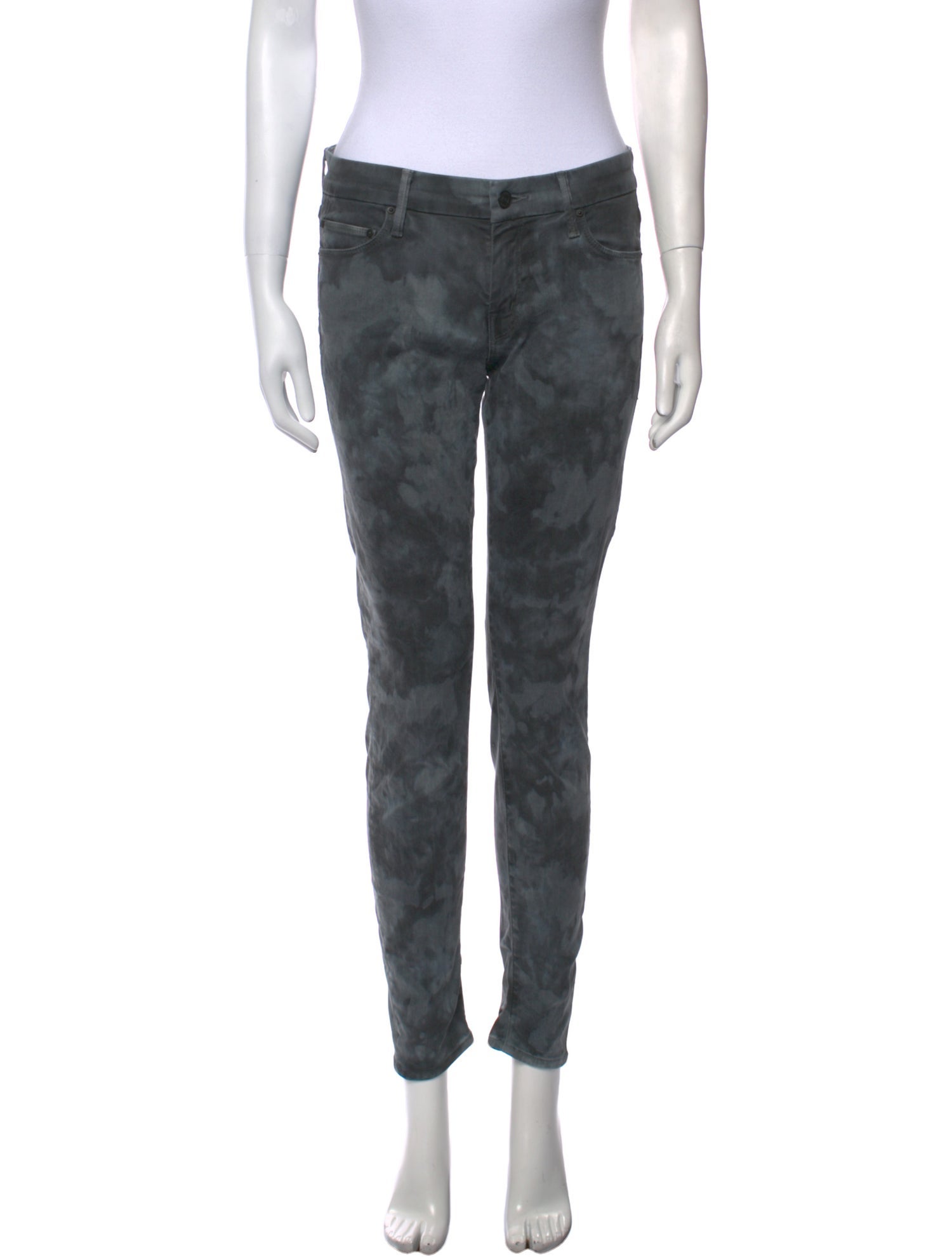 Mother Tie-Dye Print Skinny Leg Pants