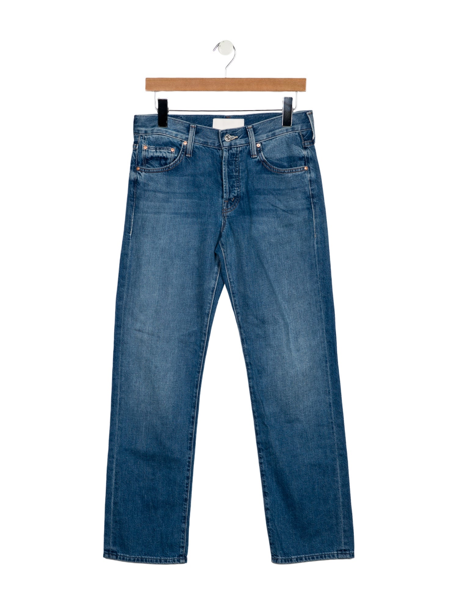 Mother Mid-Rise Straight Leg Jeans