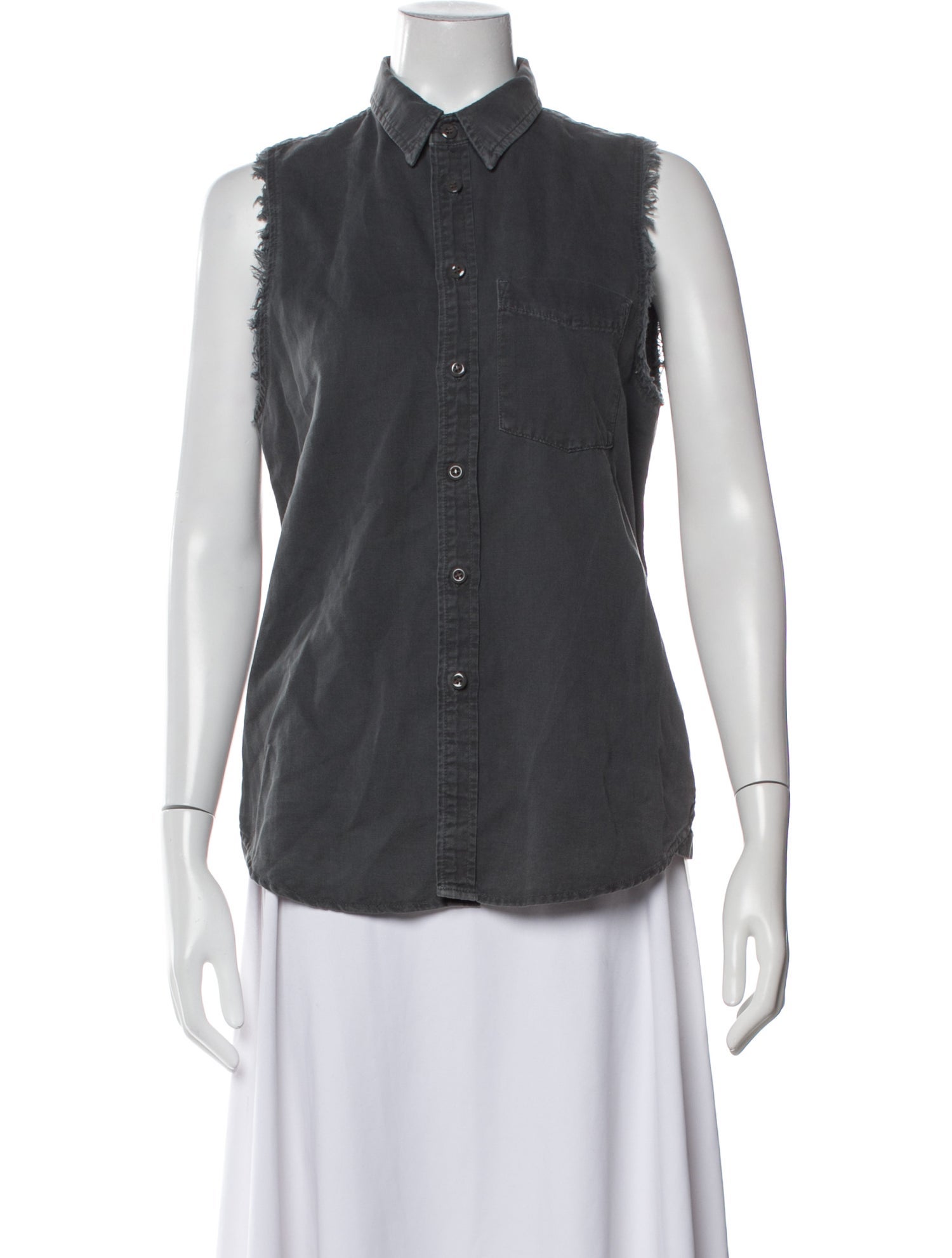 Mother Sleeveless Button-Up Top