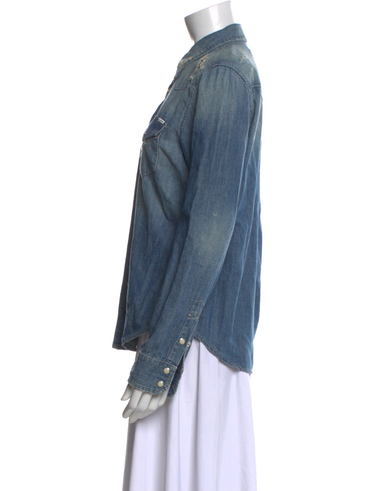 Mother Long Sleeve Button-Up Top