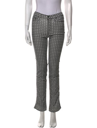 Mother Polka Dot Print Straight Leg Pants