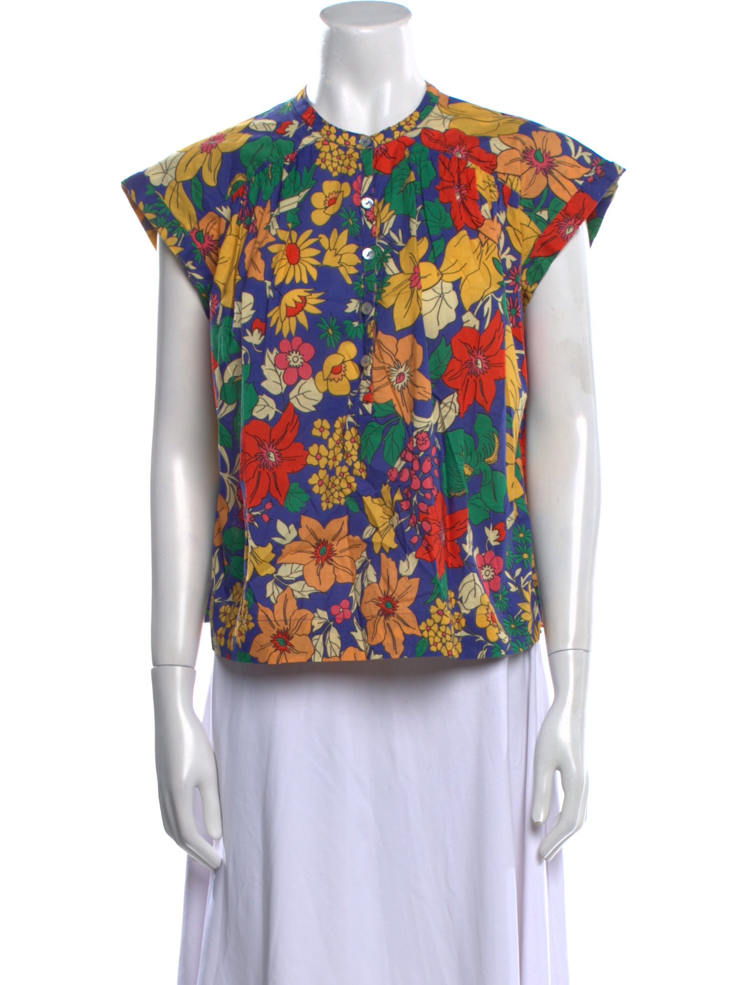 Mother Floral Print Crew Neck Blouse