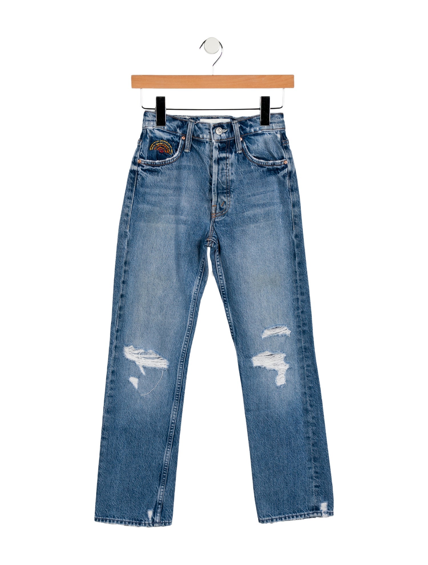 Mother Mid-Rise Straight Leg Jeans