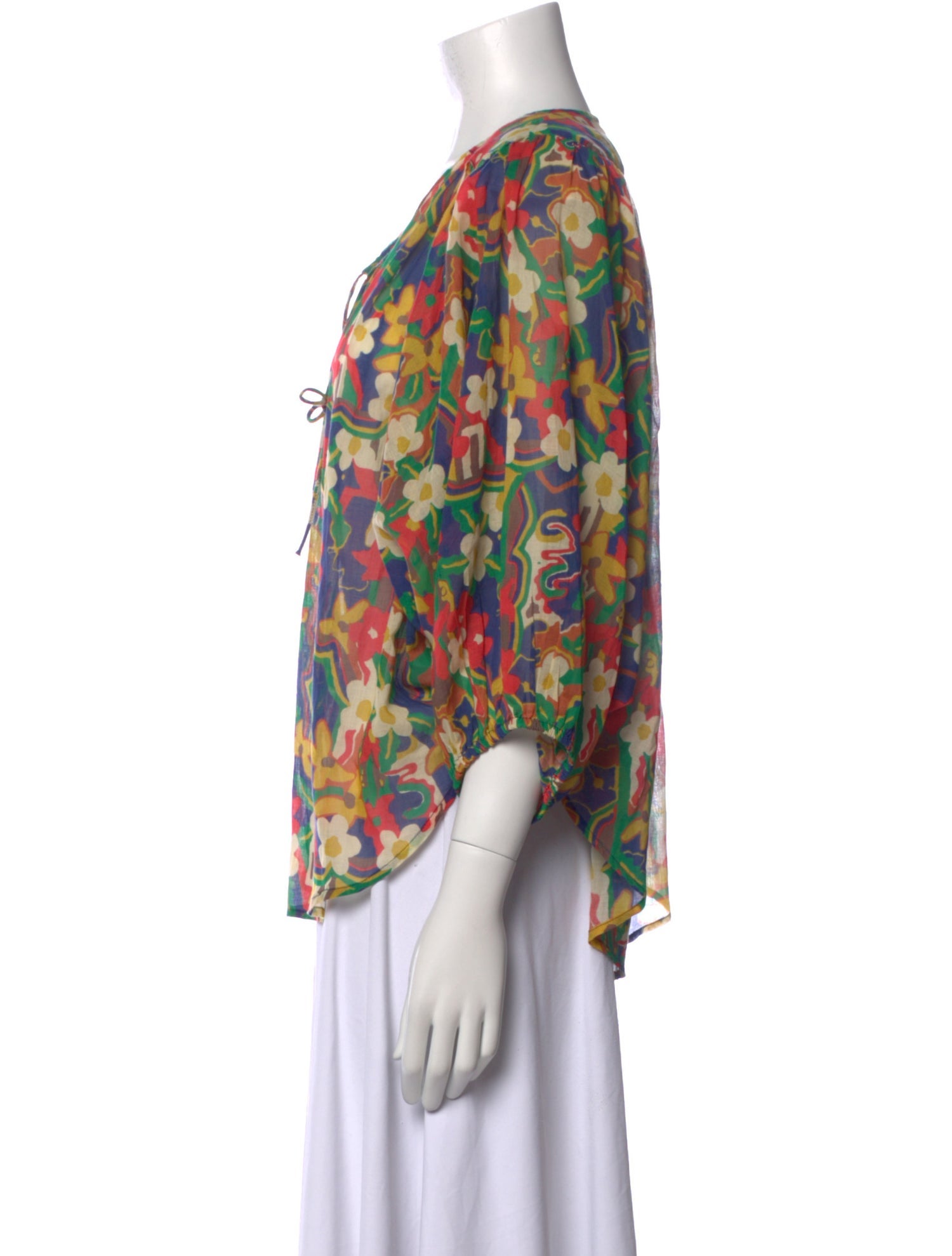 Mother Floral Print V-Neck Blouse