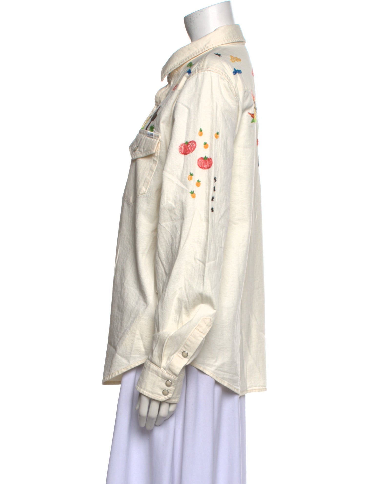 Mother Printed Long Sleeve Button-Up Top