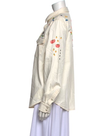 Mother Printed Long Sleeve Button-Up Top