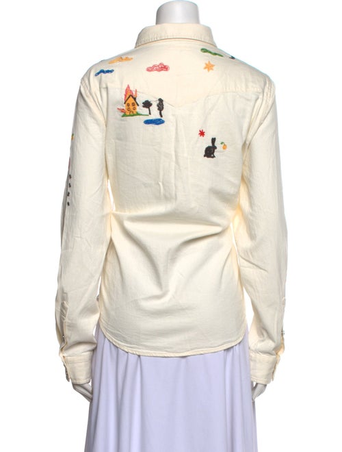 Mother Printed Long Sleeve Button-Up Top