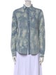 Mother Tie-Dye Print Long Sleeve Button-Up Top