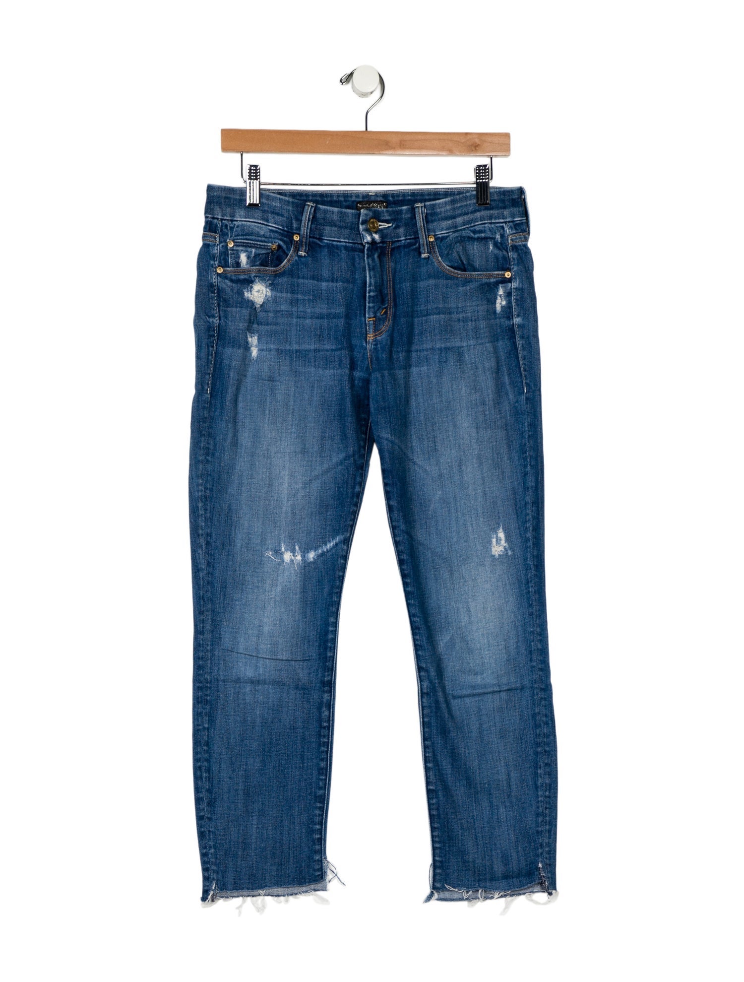 Mother Mid-Rise Straight Leg Jeans