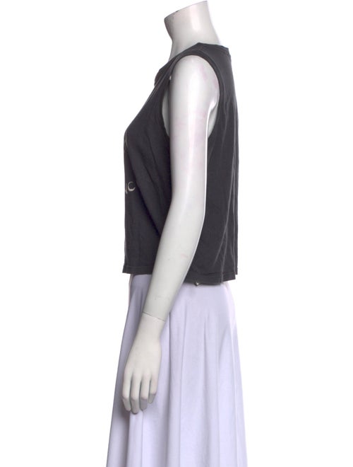 Mother Graphic Print Crew Neck Crop Top