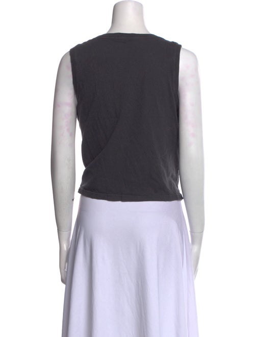 Mother Graphic Print Crew Neck Crop Top