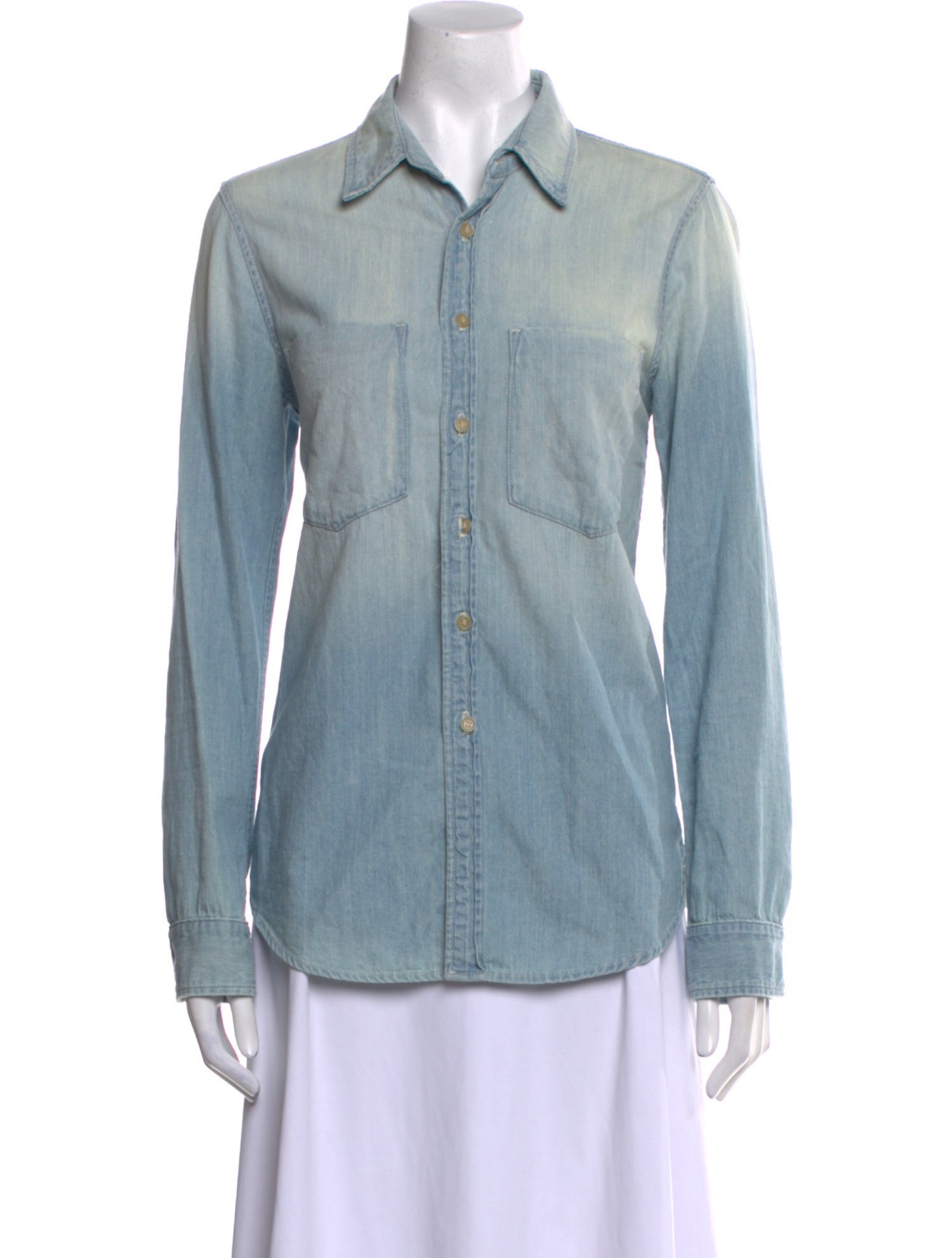 Mother Long Sleeve Button-Up Top