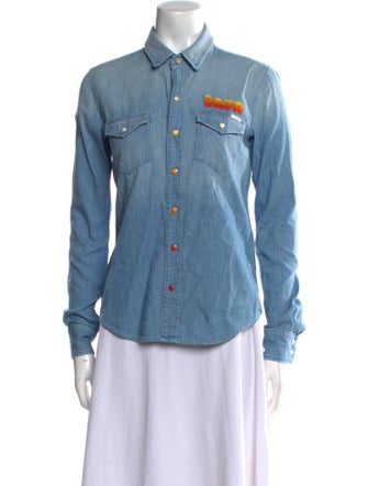 Mother Long Sleeve Button-Up Top